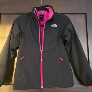 The North Face Girl's Jacket Black/Pink 10/12